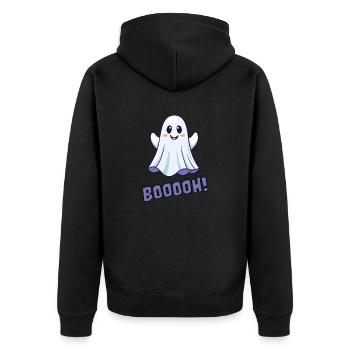 Cute Ghost - Unisex Premium Bio Zip Hoodie - Schwarz - Hinten - Nico (187cm)