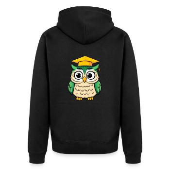 Wise Owl obtient son diplôme en vert vif - Veste à capuche bio Premium Unisexe - noir - Dos - Nico (187cm)