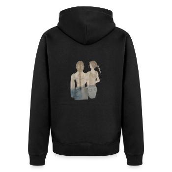 AMIES DOS - Veste à capuche bio Premium Unisexe - noir - Dos - Nico (187cm)