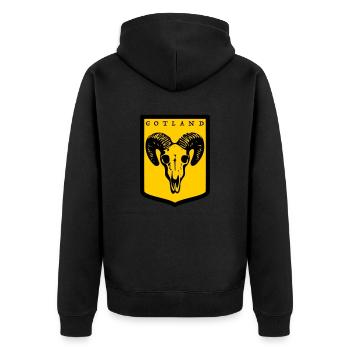 Gotland - Unisex Premium Organic Zip Hoodie - black - Back - Nico (187cm)