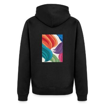 Feather-light colours - Unisex Premium Organic Zip Hoodie - black - Back - Nico (187cm)