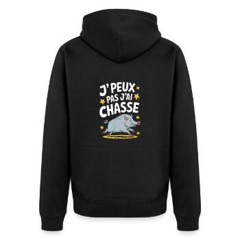 J'peux pas j'ai chasse - Veste à capuche bio Premium Unisexe - noir - Dos - Nico (187cm)