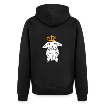 Couronne de lapin royal Roi Reine Prince Princesse - Veste à capuche bio Premium Unisexe - noir - Dos - Nico (187cm)