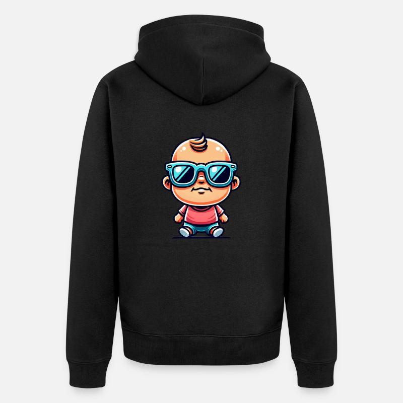 Bébé Bande Dessinée Garçon - Veste à capuche bio Premium Unisexe - noir