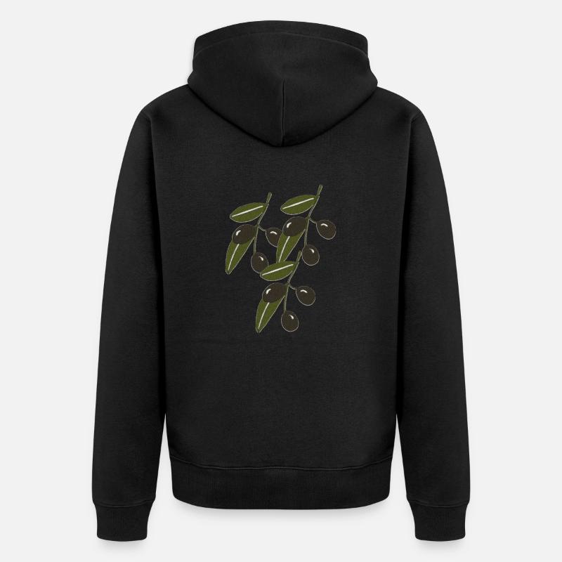 Rameaux d’olivier Impressionnisme - Veste à capuche bio Premium Unisexe - noir