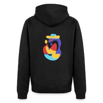 monster enjoy summer sea - vintage bold abstract - Unisex Premium Organic Zip Hoodie - black - Back - Nico (187cm)