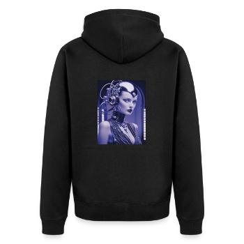 CYBORG DIVAMANIA - Unisex Premium Bio Zip Hoodie - Schwarz - Hinten - Nico (187cm)