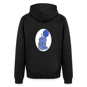 Anniversaire Dino - Veste à capuche bio Premium Unisexe - noir - Dos - Nico (187cm)
