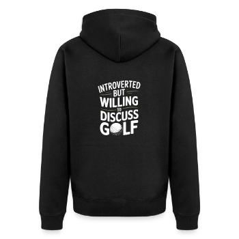 Funny Golfing Fathers Day Golf Lover Golf Player - Unisex Premium Organic Zip Hoodie - black - Back - Nico (187cm)