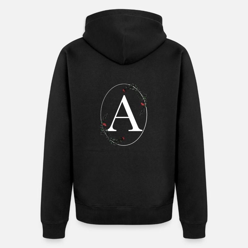 Lettre A - Veste à capuche bio Premium Unisexe - noir