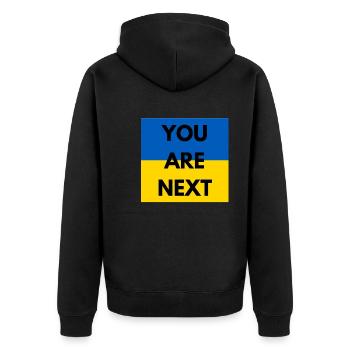 UKRAINE YOU ARE NEXT - Veste à capuche bio Premium Unisexe - noir - Dos - Nico (187cm)