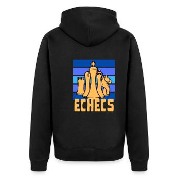 échec pièces et jeu bleu chess - Veste à capuche bio Premium Unisexe - noir - Dos - Nico (187cm)