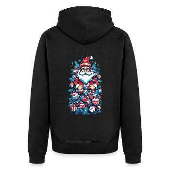 Père Noël - 🎅 - Veste à capuche bio Premium Unisexe - noir - Dos - Nico (187cm)