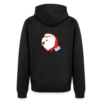 Cute Santa - Unisex Premium Bio Zip Hoodie - Schwarz - Hinten - Nico (187cm)