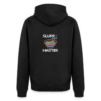 Pixel Art Ramen - Unisex Premium Organic Zip Hoodie - black - Back - Nico (187cm)