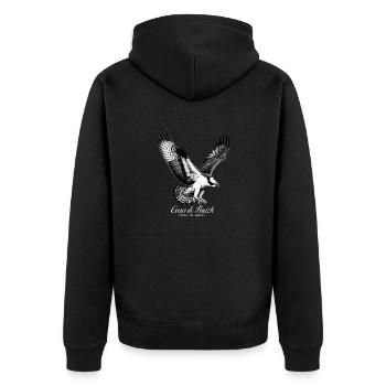 Osprey Fisherman Heart of Breizh - Unisex Premium Organic Zip Hoodie - black - Back - Nico (187cm)