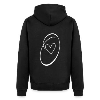 Lettre O Lettre O Calligraphie - Veste à capuche bio Premium Unisexe - noir - Dos - Nico (187cm)