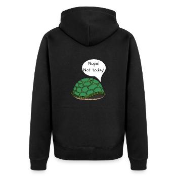 Tortue « Non! Pas aujourd’hui! » - Veste à capuche bio Premium Unisexe - noir - Dos - Nico (187cm)