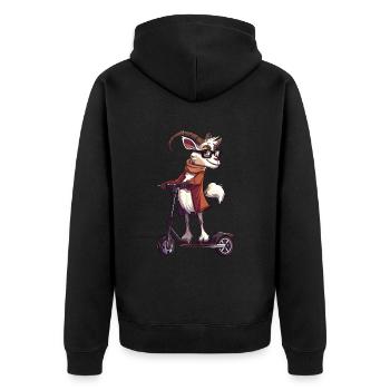 Rouleau de chèvre - Veste à capuche bio Premium Unisexe - noir - Dos - Nico (187cm)