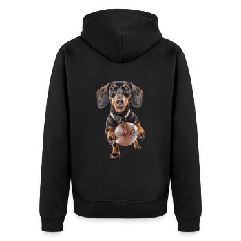 Teckel - Veste à capuche bio Premium Unisexe - noir - Dos - Nico (187cm)