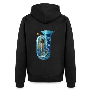 Tuba de poisson - Veste à capuche bio Premium Unisexe - noir - Dos - Nico (187cm)