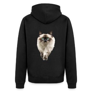 Himalaya - Unisex Premium Bio Zip Hoodie - Schwarz - Hinten - Nico (187cm)