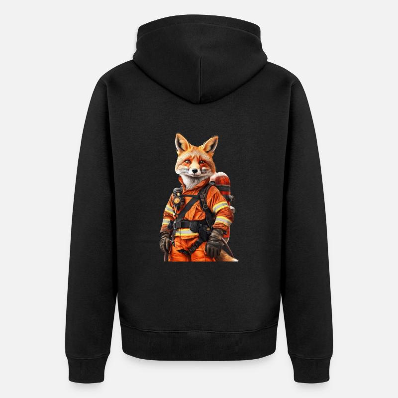 Fuchs - Unisex Premium Bio Zip Hoodie - Schwarz