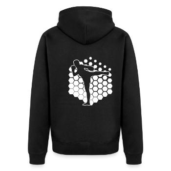 Thai Boxing Thai Boxer Women Thaiboxing Thai Box - Unisex Premium Organic Zip Hoodie - black - Back - Nico (187cm)