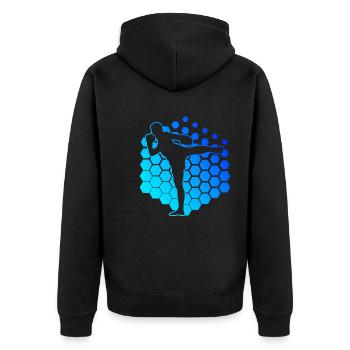 Muay Thai Boxing Femmes Hommes Boxeur Thaï - Veste à capuche bio Premium Unisexe - noir - Dos - Nico (187cm)