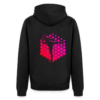 Men's Muay Thai Thai Boxing Thai Boxing Thai Boxer - Unisex Premium Organic Zip Hoodie - black - Back - Nico (187cm)