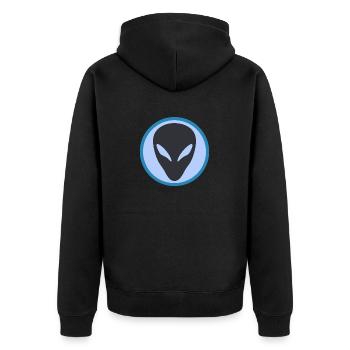 Alien - Unisex Premium Bio Zip Hoodie - Schwarz - Hinten - Nico (187cm)