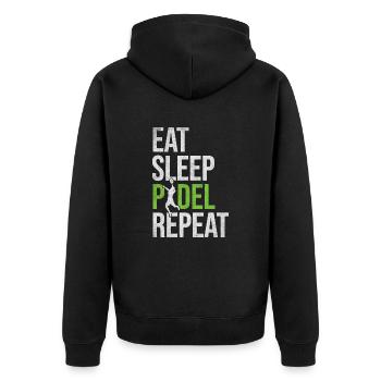 Eat Sleep Padel Player Padel Player Padel Tennis - Unisex Premium Organic Zip Hoodie - black - Back - Nico (187cm)
