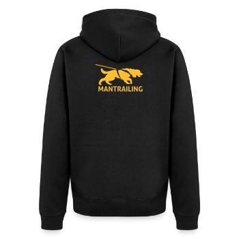 Mantrailing - Unisex Premium Bio Zip Hoodie - Schwarz - Hinten - Nico (187cm)