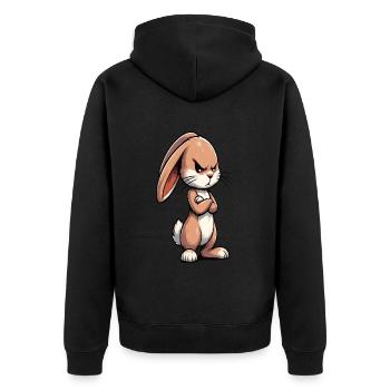 Kaninchen Hase Hasen langohr Klopfer Rammler - Unisex Premium Bio Zip Hoodie - Schwarz - Hinten - Nico (187cm)