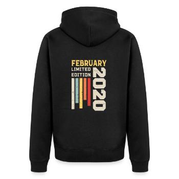 Février 2020 - Cadeau anniversaire Février 2020 - Veste à capuche bio Premium Unisexe - noir - Dos - Nico (187cm)