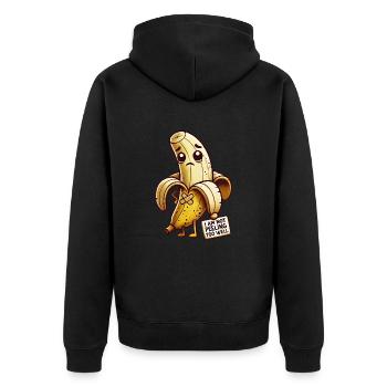 Lustige Banane Nicht Schälen Zitat - Unisex Premium Bio Zip Hoodie - Schwarz - Hinten - Nico (187cm)