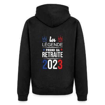 La Légende Prend Sa Retraite 2023 - Veste à capuche bio Premium Unisexe - noir - Dos - Nico (187cm)