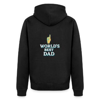 The best dad in the world - Unisex Premium Organic Zip Hoodie - black - Back - Nico (187cm)