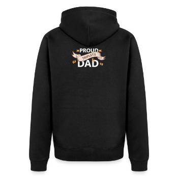 proud dad of triplets - Unisex Premium Organic Zip Hoodie - black - Back - Nico (187cm)