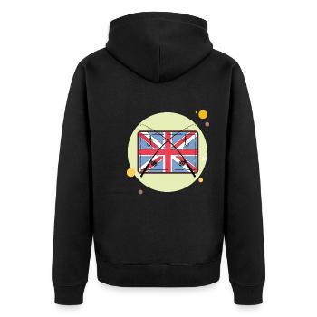 Tolles Angeln - Unisex Premium Bio Zip Hoodie - Schwarz - Hinten - Nico (187cm)