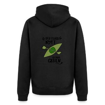 FLUSS RUFT KANU KAYAK WILDWASSER GEHEN SEE MOTIV - Unisex Premium Bio Zip Hoodie - Schwarz - Hinten - Nico (187cm)
