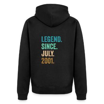 21 Years Old Legend Since July 2001 21st Birthday - Unisex Premium Organic Zip Hoodie - black - Back - Nico (187cm)