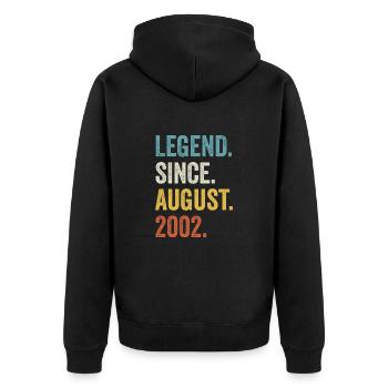Legend Since August 2002 20e anniversaire - Veste à capuche bio Premium Unisexe - noir - Dos - Nico (187cm)