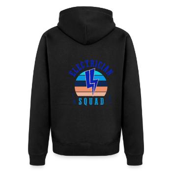 Electrician Squad Electro Worker Hobby Electrician - Unisex Premium Organic Zip Hoodie - black - Back - Nico (187cm)