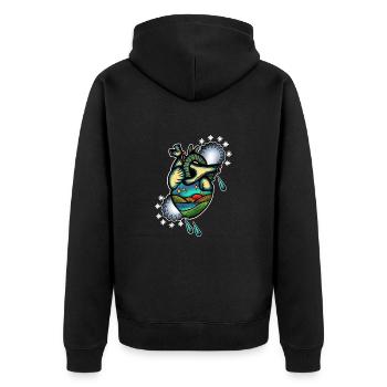Landscape - Veste à capuche bio Premium Unisexe - noir - Dos - Nico (187cm)