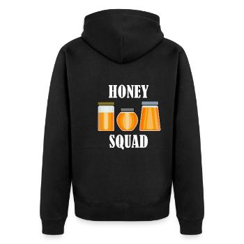 Honig, Imkerei, Wildtiere, Bienenwabe - Unisex Premium Bio Zip Hoodie - Schwarz - Hinten - Nico (187cm)
