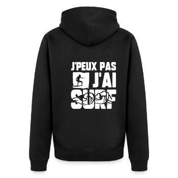 J’peux pas j’ai surf - Veste à capuche bio Premium Unisexe - noir - Dos - Nico (187cm)