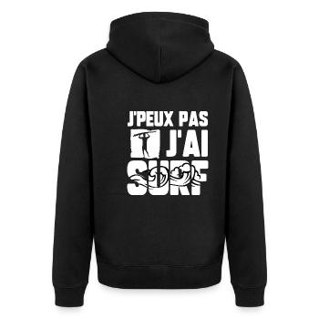 J’peux pas j’ai surf - Veste à capuche bio Premium Unisexe - noir - Dos - Nico (187cm)