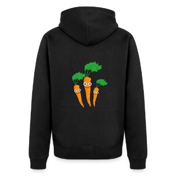 Carotte,Carottes,Famille,Famille des carottes,Légumes - Veste à capuche bio Premium Unisexe - noir - Dos - Nico (187cm)