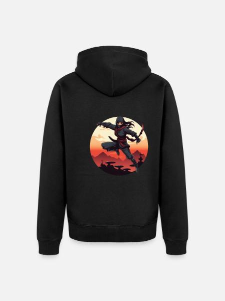 Charming Ninja Fighter I Ninja Girl I Ninja - Unisex Premium Organic Zip Hoodie - black